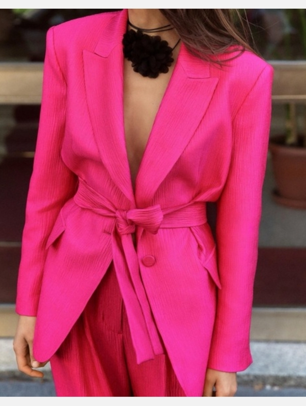 Zara Hot Pink Blazer NWOT Structured Tailored Jacket Statement. Size Small - Picture 2 of 16